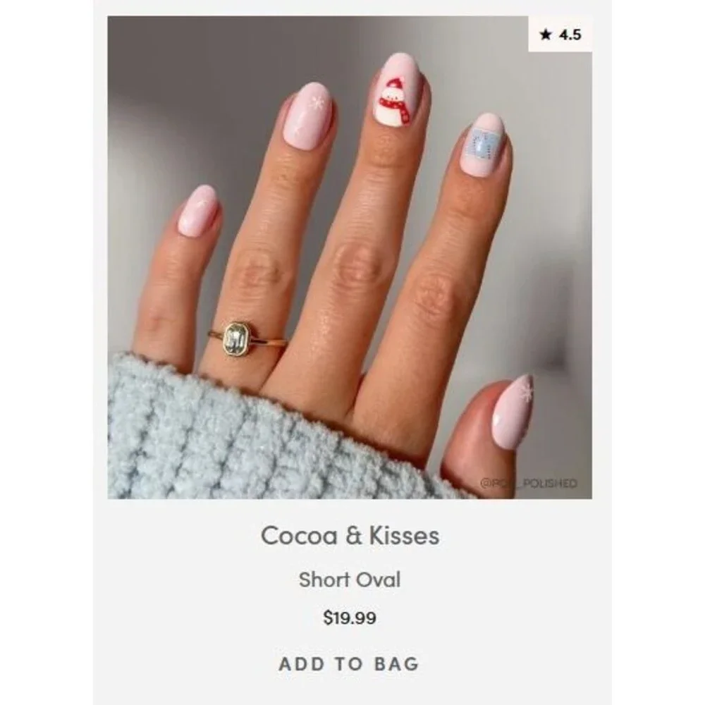 Glamnetic Press-On Nails Short Oval Cocoa & Kisses